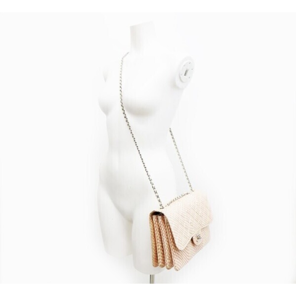 CHANEL python chain Shoulder Bag pink